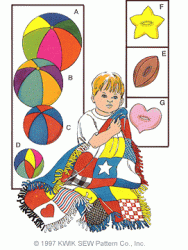 2542 PANEL BALLS SIZES, BLANKET,  TOOTH FAIRY PILLOW PATTERN